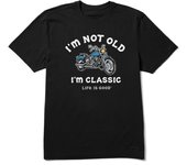 Life is Good. Men's I'm Classic Motorcycle Crusher Tee, Jet Black