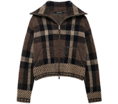 Women's Jackets Fall-Winter 2024 New Check-Knit Bomber Jacket Casual fashion women's Top Jacket