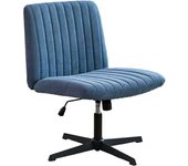 Armless Office Desk Chair, Cross Legged Chair No Wheels