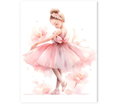 Pink Ballerina Girl Unicorn Butterfly Kids Room Decorative Canvas Painting Nursery Wall Art Poster Pictures Baby Bedroom Decor