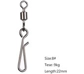 Durable Stainless Steel 2# - 12# Fishing Tackle Bearing Barrel Rolling Swivel Fishing Snap Connector Heavy Duty Ball