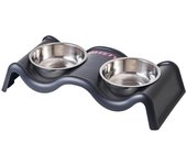 Creative Double Pet Bowl Double Dish Stainless Steel Cat Food Container Durable Large Capacity Pet Drinking Bowll for Dogs Cats