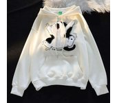 Japanese Kawaii ck Embroidery Cartoon Cat Patchwork Hoodies Thicken Pocket Baggy Street Sweatshirt All-Matching Top