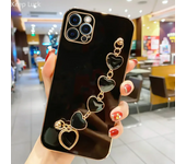 Fashion Plating Love Heart Bracelet Chain Case For iPhone 15 14 13 Pro Max 13pro 14pro Plus Shockproof Case Cover