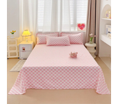 Flat Bed Sheet with Smooth Print Dou Bed, Soft Linen Sheets for Home, Single/Queen/King, 1 Unit