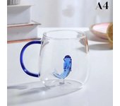 Taza transparente de café con zumo de desayuno en casa, Rose 3D with Mango, Taza de leche y té, Copa de Cristal