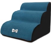 Galatée Escaleras para Mascotas, Rampa para Mascotas Extraíble y Lavable, Escalones para Perros De Espuma De Alta Densidad 3 Niveles Escalera para Subir Mascotas（Gris）