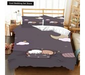 Kawaii Bubu and Dudu 3D Printing Anime Bedding Set Duvet Cover Comforter Bed Single Twin Full King Queen Size Bedding Set Kids