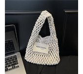 New Summer Straw Crochet Bag Solid Color Leisure Beach Hollow Handbag Casual Vacation Woven Totes Bag Ladies/Girls