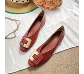 Female soft sole flat Bo square toe shallow mouth heel/2cm heel