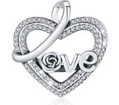 Eudora Real 925 Sterling silver Luxurious heart pendant for women girl pure zircon Rose Neckalce Valentine's Day Jewelry Gifts