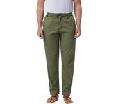 Pantalones casuales masculinos sueltos, grandes, elásticos, pantalones de algodón de cintura elástica y pantalones sólidos