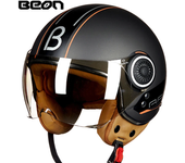 BEON-casco de motocicleta vintage para hombre y mujer, medio casco de MOTO, capacete de MOTO, cafe racer