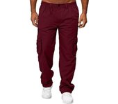 Men's paid pants, casual straight pants