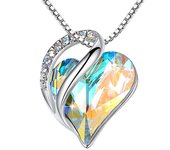 Heart-shaped purple crystal necklace pendant with zircon embellishment, perfect for women, Valentine's Day gifts