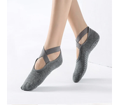 Calcetines con empuñaduras para mujer, calcetín de algodón antideslizante para Yoga, calcetines ideales de cinco dedos para Pilates, danza de Ballet pura, entrenamiento descalzo