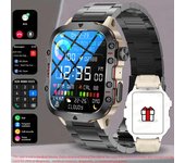 Reloj Inteligente para Fitness Rugged Military 1,96 pulgadas, Bluetooth call,NFC, Llamadas de Voz Ai, Monitor de Ritmo Cardíaco,100 + Deportivo mode, GPS Deportivo, Música, Impermeable 3ATM,para Android IOS Reloj Deportivo