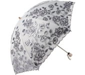 Honeystore Vintage Lace UV Sun Parasol Folding 3D Flower Embroidery Umbrella