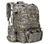 Mochila táctica 4 en 1 de 55L para hombre, bolsa deportiva Molle para exteriores, senderismo, escalada, resistente al agua