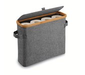 Portarrollos de papel higiénico de bambú con tapa - Organizador de baño autónomo con asa, caja de almacenamiento de pañuelos cerrada