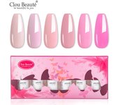 Clou Beaute 8ml Gift Set Kit UV LED Gel Varnish Soak Off Nail Art Gel Nail Polish Pure Nail Color Base Coat No Wipe Top Coat