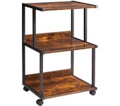 Soporte para Impresora con Estante de Almacenamiento, Mesa de Impresora de 3 Niveles con Ruedas, Carrito de Impresora para organización de Oficina en casa TPS001H