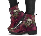 Autumn and Winter Women's Martin Boots Wonderland Gothic Print British Leather Work Boots Combat Boots
