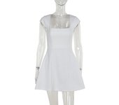 YJ243 Summer  New Fashion Style Elegant Commuter rt Sleeve Square  Vest A-line Mini Dre