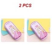 1~6PCS Kawaii Canvas Pencil Case for Boys Cartoon Bear Pencilcase Pen Case Bag Large Capacity Pencil Box Pouch Stationery