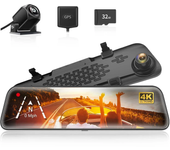 G840S 12-inch IPS Car Camera, 4K Rear View Car Camera, GPS Recorder, Night Vision, Dual HD Cameras, Car DVR Parking Monitor