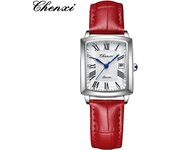 Casual pareja reloj marca calendario reloj de cuarzo cuadrado cinturón reloj