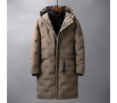 Chaqueta de invierno masculina, chaqueta cálida con relleno, ropa de invierno con capucha, chaqueta de plumón medio y largo, chaqueta masculina, chaqueta acolchada