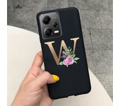 Fashion Rose Initial Letter Phone Case For Xiaomi Poco X5 5G PocoX5 Pro Soft Silicone TPU Back Cover For Poco X5 Pro X 5 X5Pro