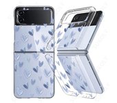 For Samsung Galaxy Z Flip5 Flip4 Flip3 Fashion Love Heart Pattern Phone Case For Samsung Z Flip 5 4 Shockproof Hard Clear Cover