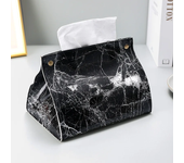 Tissue Case Box Container PU Leather Marble Pattern Napkin Holder Tissue Box Papers Bag Cosmetic Box Case Pouch Organizer