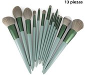 Set De 13 Pinceles De Maquillaje Profesional Incluye Esponja Limpiador De Caja Herramienta De Belleza Para Ojos Blush Sombra