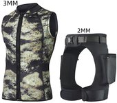 3mm Men'S Neoprene Sleeveless Wetsuit, Swimming Vest Jacket With Technical Diving Shorts, Swimming Surfing Kayak Gear