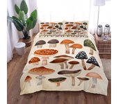 2025 Chic Mushroom Illustration Art Duvet Cover Set King Queen Double Twin Single Bed Linen Set Boys