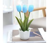 Simulated Tulip Artificial Tulip Flowers Fake Plants Desktop Decor Potted Plant Home Office Decoration With Pot