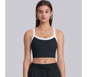 Women's Nylon Sports Bra, Solid Color Tank Top, Breathable, Quick-Drying