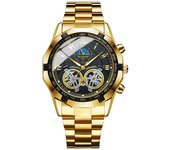 Moda negocios automático hombre reloj luminoso impermeable calado reloj de cuarzo