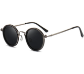 Gafas de sol Retro con montura redonda para hombre y mujer, lentes de sol clásicas de Metal, góticas, Steampunk, estilo de negocios Vintage, sombra Uv400