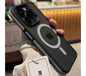 New Bicolor Matte Frosted Magnetic Phone Case For iPhone 16 15 14 Plus 13 12 11 Pro Max Translucent Shockproof Bumper Hard Cover