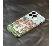 Carcasa  agujero fino de película de conejo rosa adecuada para Apple 15PRO/14PRO botón de bolsa de agujero grande iPhone13/12
