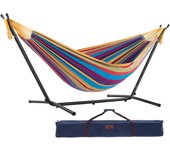 UHSDO8-20 - Hamaca con soporte incluido, multicolor, 250 cm, doble, diseño Tropical