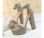 Nueva moda, Sandalias de tacón alto con plataforma para mujer, cómodas y sencillas, zapatos de tacón con punta abierta para fiesta y boda, zapatos adelgazantes con hebilla