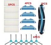 HEPA Air Filter Mop Cloth Main Roller Side Brush for Conga 1290 1390 Robot Vacuum Cleaner Replacement  Spare Accessories Parts