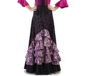Falda Flamenca Mujer Estampado Cachemir y Lunares Medianos