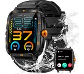 Military Smart Watches for Men, 3ATM Waterproof Outdoor Tactical Smartwatch with Heart Rate/Sleep Monitor, 1.96” Big Screen Rugged Sports Swimming Smart Watches for Android iOS