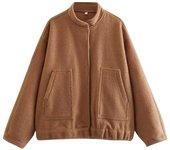 Women's Bomber Jacket Stand Collar Button Up Lightweight Shirt Jacket for Daily Life Work Shopping